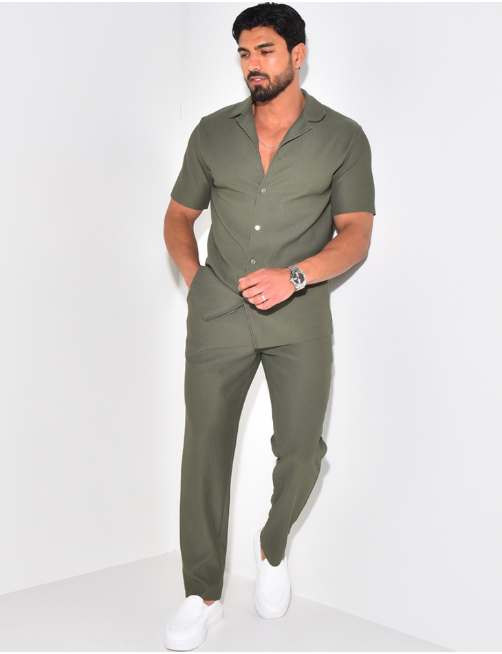Ensemble pantalon et chemise plissé Ensemble pantalon et chemise plissé