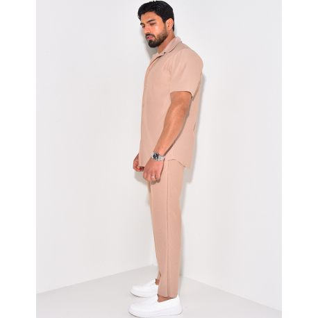 Ensemble pantalon et chemise plissé Ensemble pantalon et chemise plissé