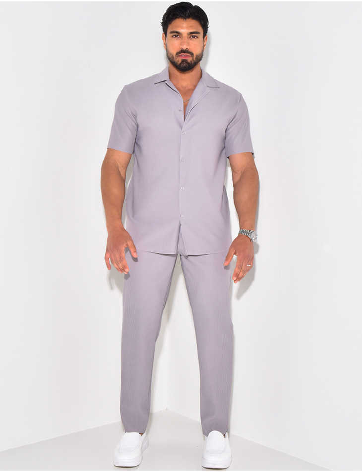 Ensemble pantalon et chemise plissé Ensemble pantalon et chemise plissé