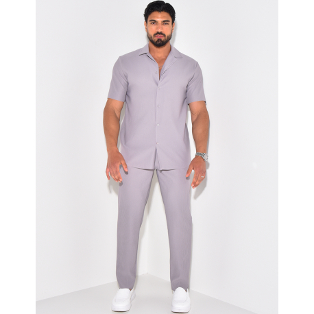 Ensemble pantalon et chemise plissé Ensemble pantalon et chemise plissé