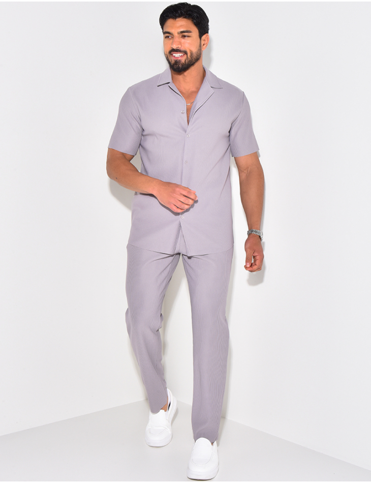 Ensemble pantalon et chemise plissé Ensemble pantalon et chemise plissé