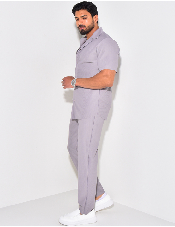 Ensemble pantalon et chemise plissé Ensemble pantalon et chemise plissé