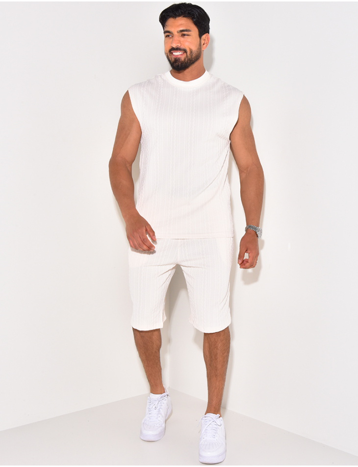 Ensemble short et t-shirt texturé Ensemble short et t-shirt texturé