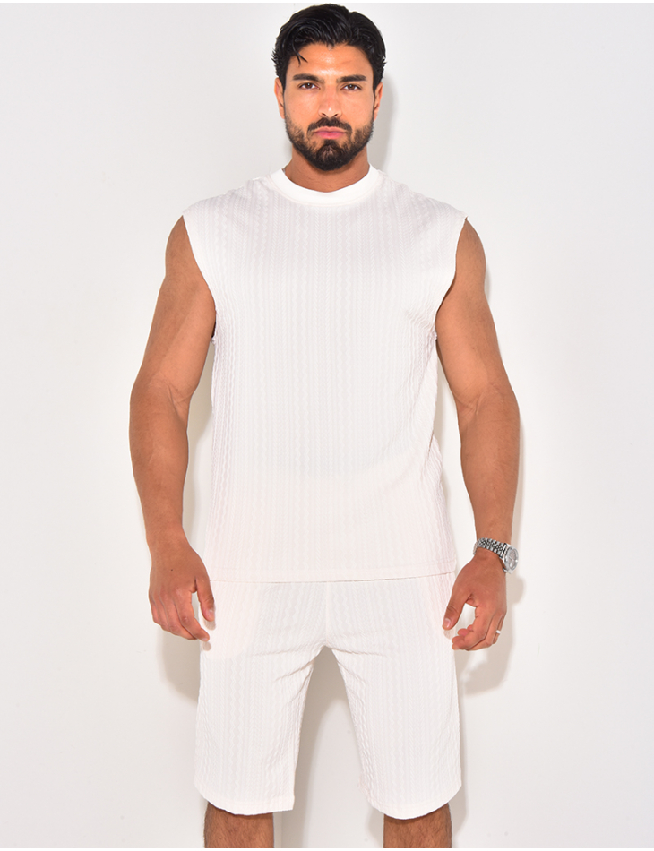 Ensemble short et t-shirt texturé Ensemble short et t-shirt texturé