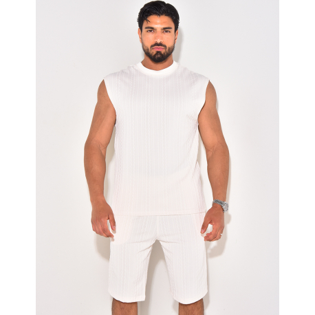 Ensemble short et t-shirt texturé Ensemble short et t-shirt texturé