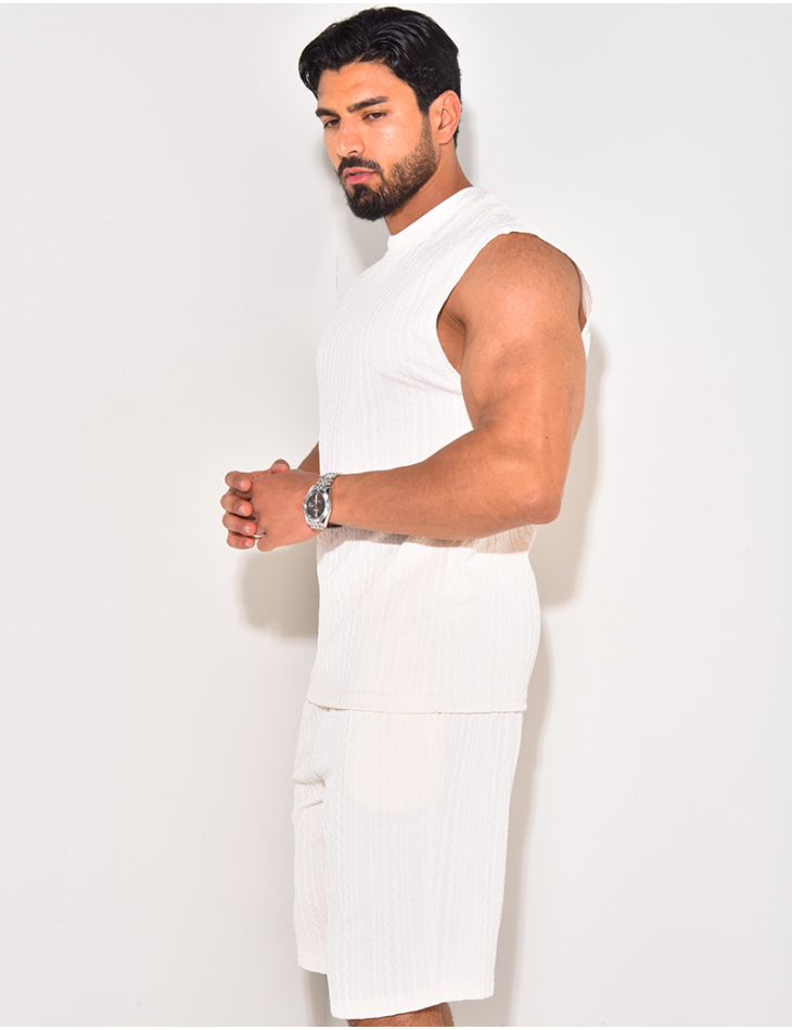Ensemble short et t-shirt texturé Ensemble short et t-shirt texturé