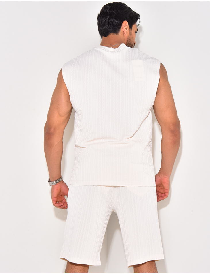 Ensemble short et t-shirt texturé Ensemble short et t-shirt texturé