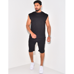 Ensemble short et t-shirt texturé Ensemble short et t-shirt texturé