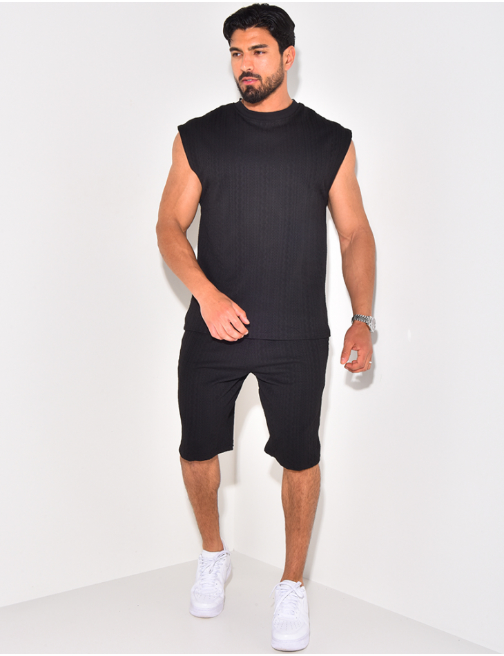 Ensemble short et t-shirt texturé Ensemble short et t-shirt texturé