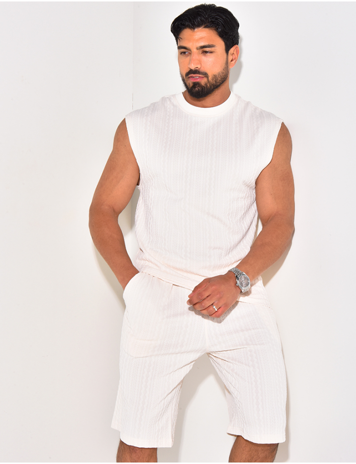 Ensemble short et t-shirt texturé Ensemble short et t-shirt texturé