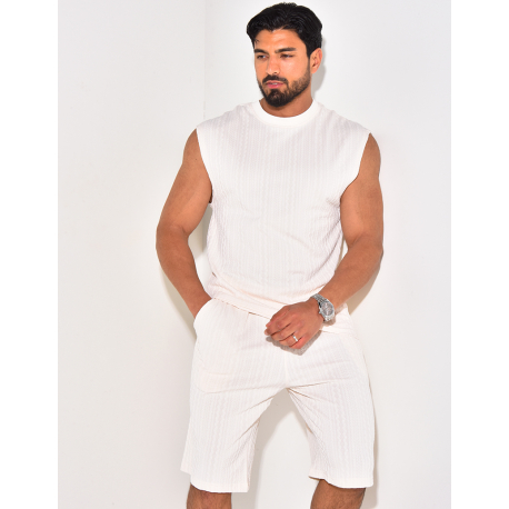 Ensemble short et t-shirt texturé Ensemble short et t-shirt texturé