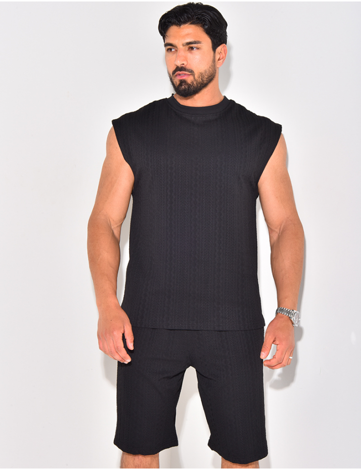 Ensemble short et t-shirt texturé Ensemble short et t-shirt texturé