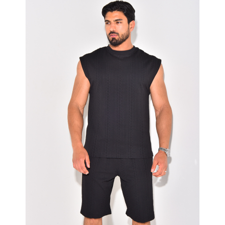 Ensemble short et t-shirt texturé Ensemble short et t-shirt texturé