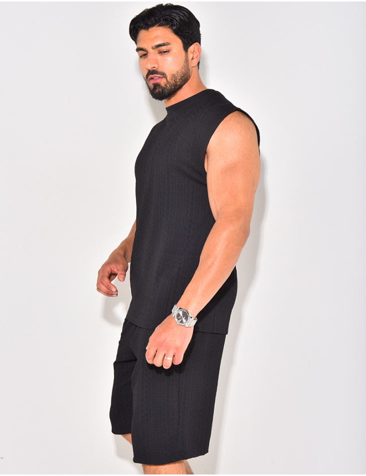 Ensemble short et t-shirt texturé Ensemble short et t-shirt texturé