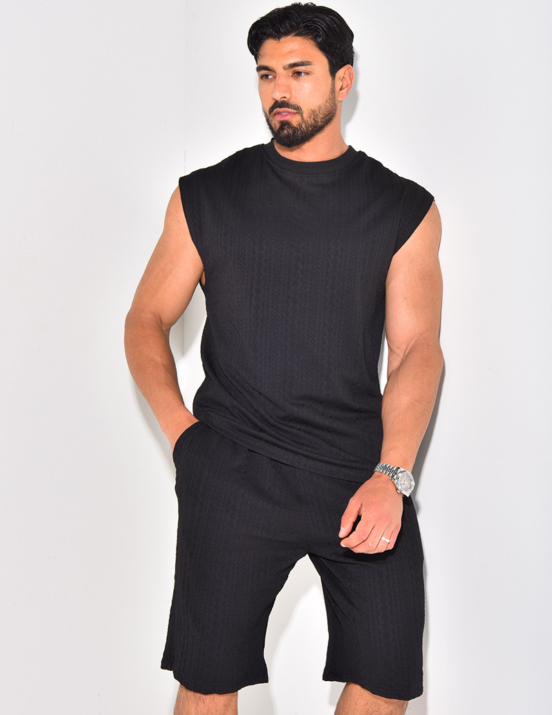 Ensemble short et t-shirt texturé