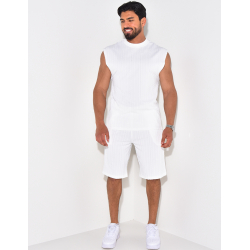 Ensemble short et t-shirt texturé