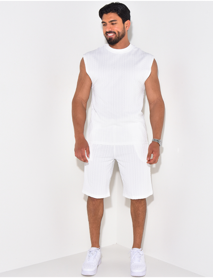 Ensemble short et t-shirt texturé