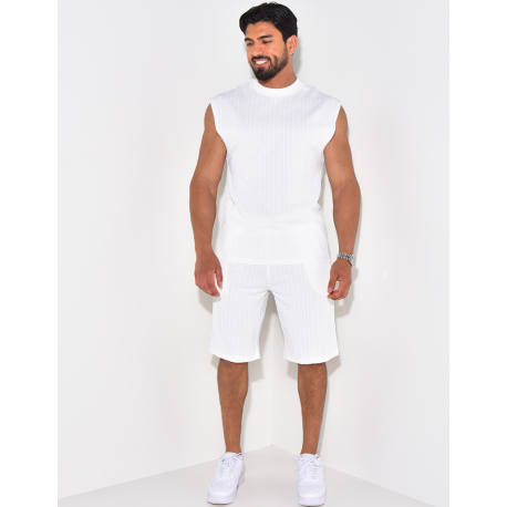 Ensemble short et t-shirt texturé