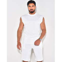 Ensemble short et t-shirt texturé