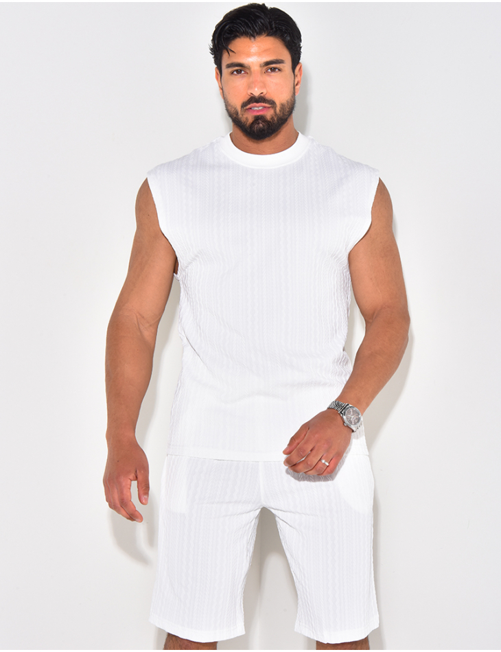 Ensemble short et t-shirt texturé