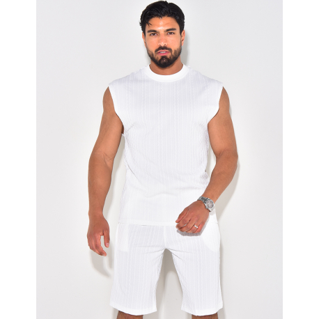 Ensemble short et t-shirt texturé