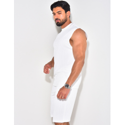 Ensemble short et t-shirt texturé