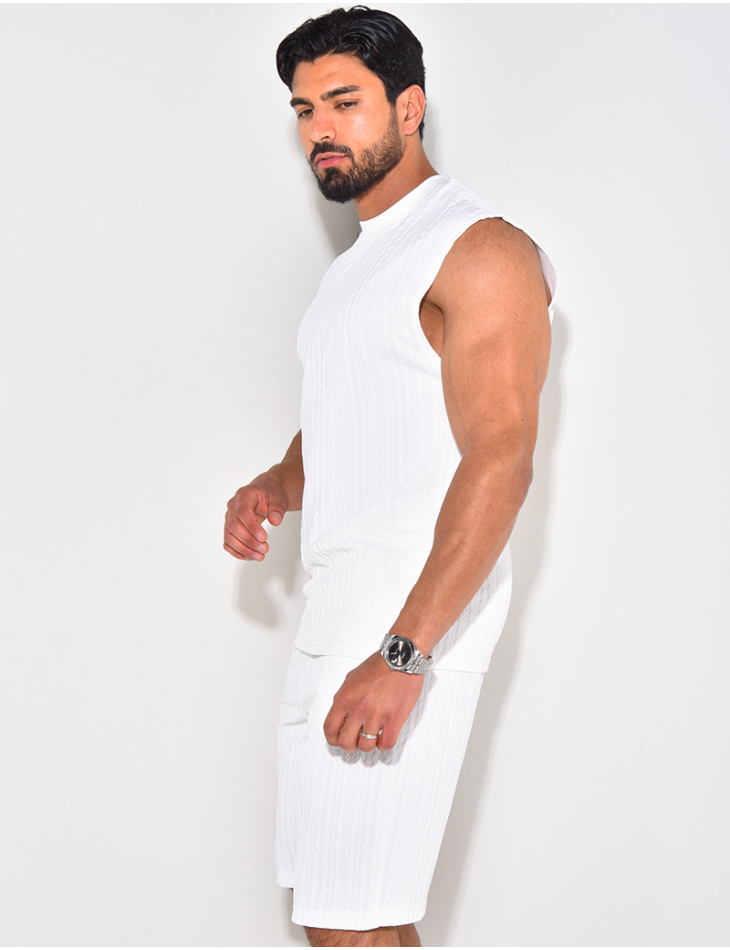Ensemble short et t-shirt texturé