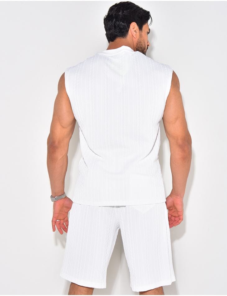 Ensemble short et t-shirt texturé