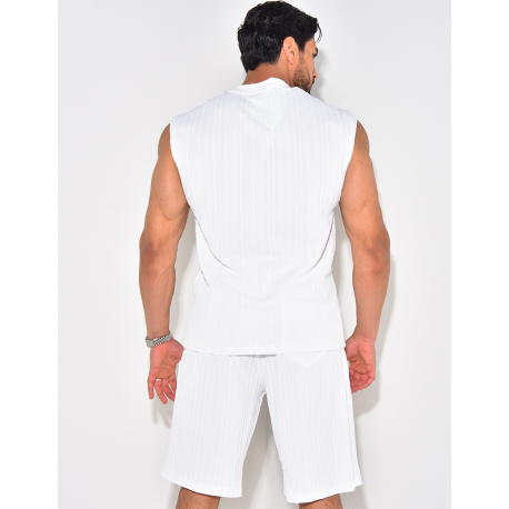 Ensemble short et t-shirt texturé
