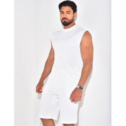 Ensemble short et t-shirt texturé