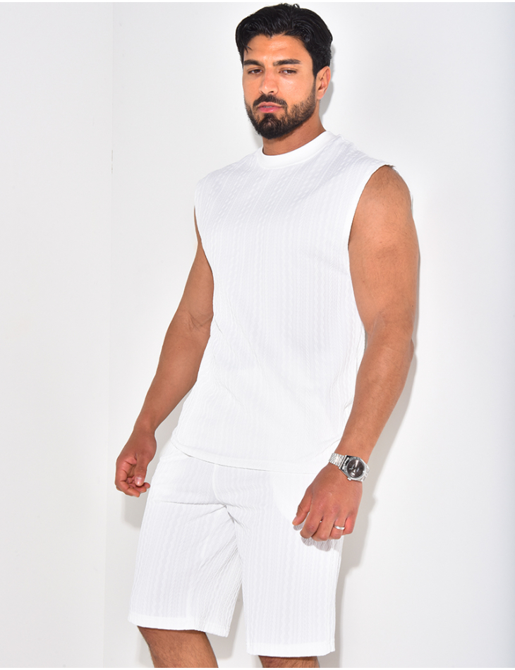 Ensemble short et t-shirt texturé