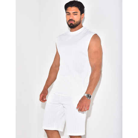 Ensemble short et t-shirt texturé