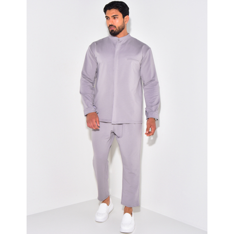 Ensemble pantalon et chemise à col rond
