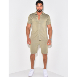 Ensemble short et chemise plissé Ensemble short et chemise plissé