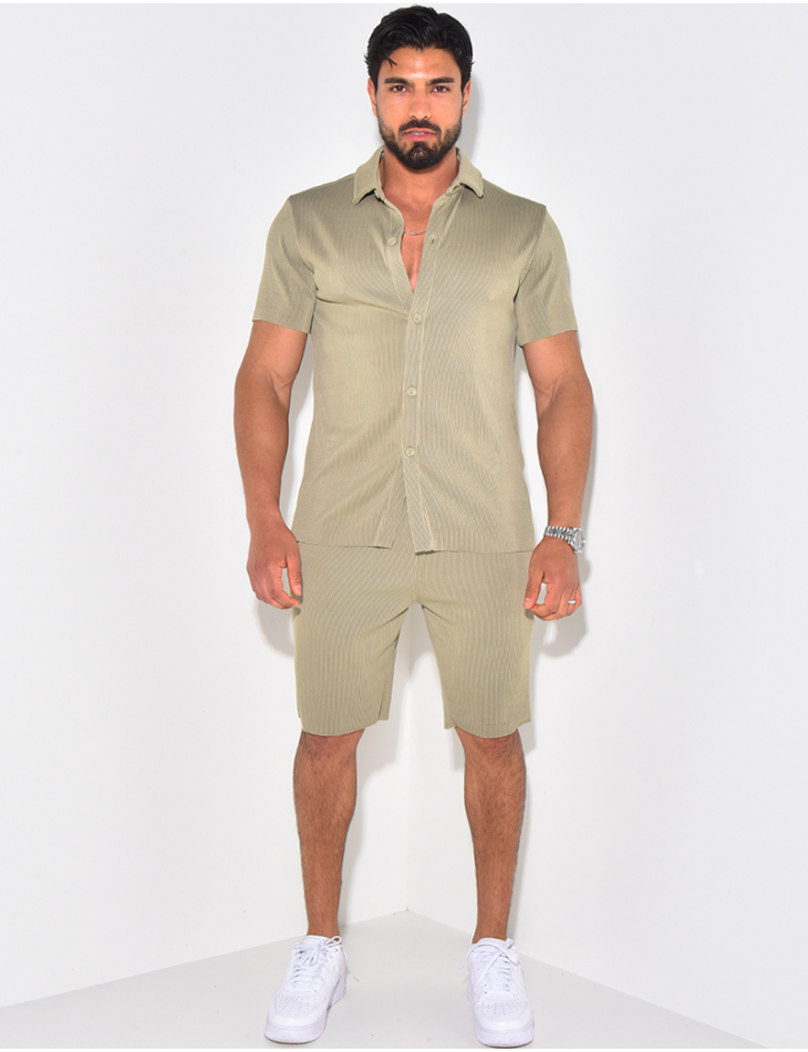Ensemble short et chemise plissé Ensemble short et chemise plissé