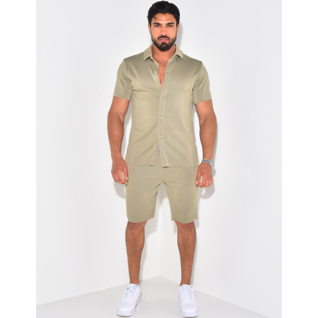 Ensemble short et chemise plissé Ensemble short et chemise plissé