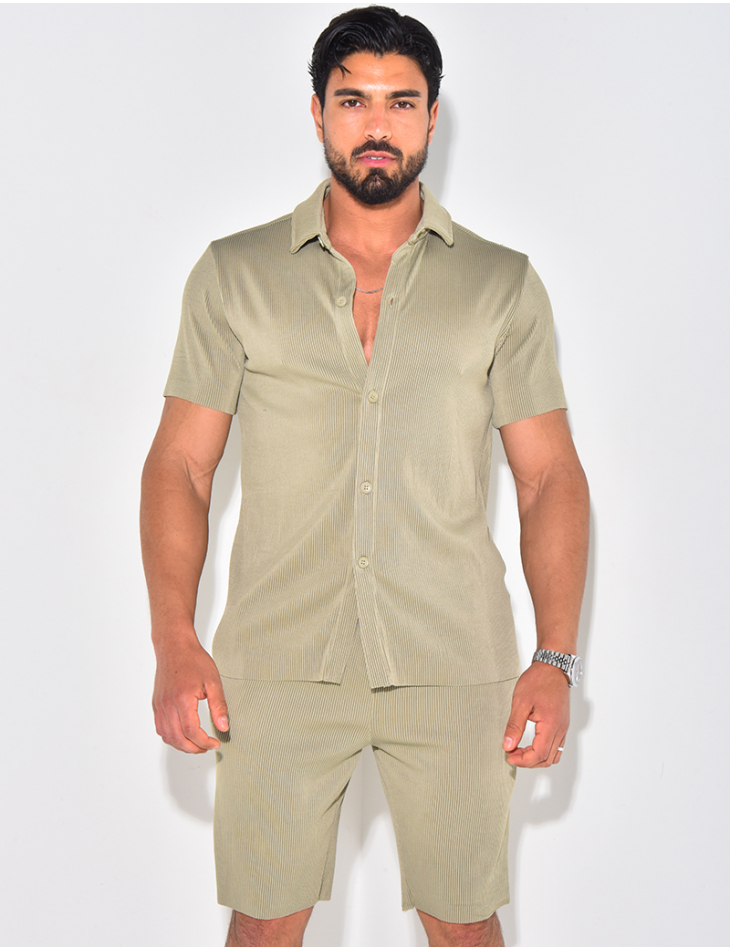 Ensemble short et chemise plissé Ensemble short et chemise plissé