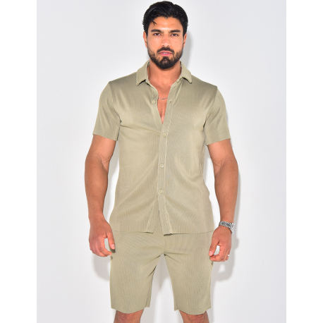 Ensemble short et chemise plissé Ensemble short et chemise plissé