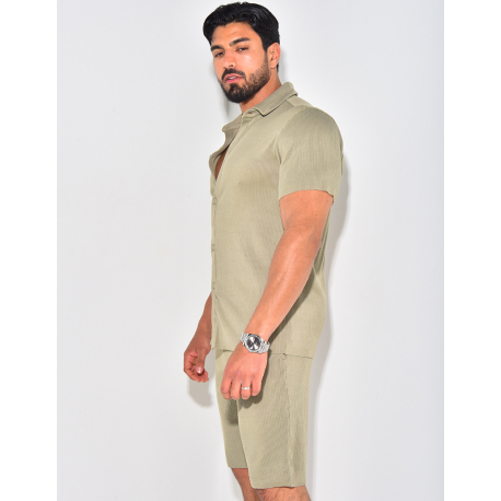 Ensemble short et chemise plissé Ensemble short et chemise plissé