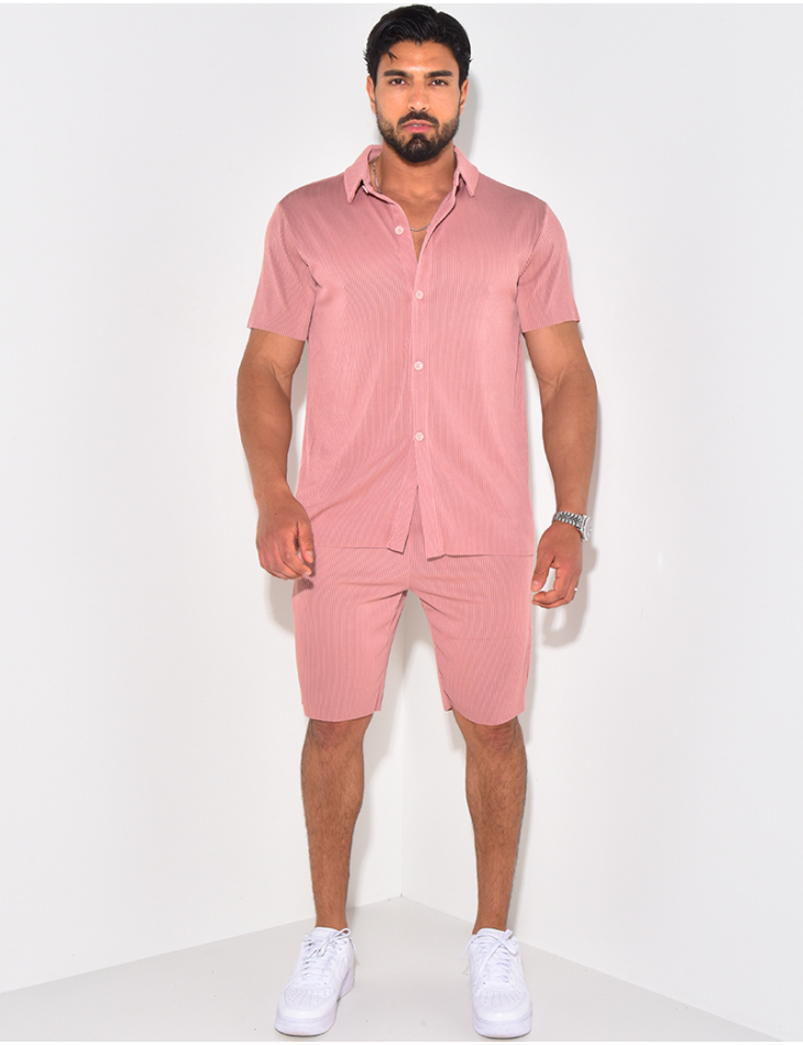 Ensemble short et chemise plissé Ensemble short et chemise plissé