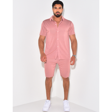 Ensemble short et chemise plissé Ensemble short et chemise plissé