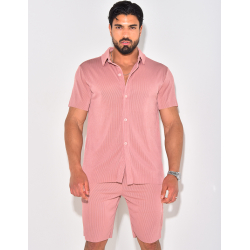 Ensemble short et chemise plissé Ensemble short et chemise plissé