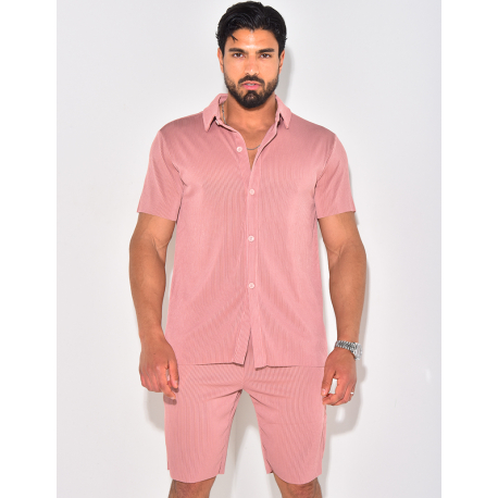 Ensemble short et chemise plissé Ensemble short et chemise plissé