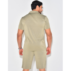 Ensemble short et chemise plissé Ensemble short et chemise plissé