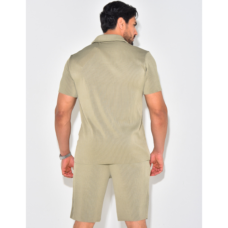 Ensemble short et chemise plissé Ensemble short et chemise plissé