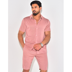 Ensemble short et chemise plissé Ensemble short et chemise plissé