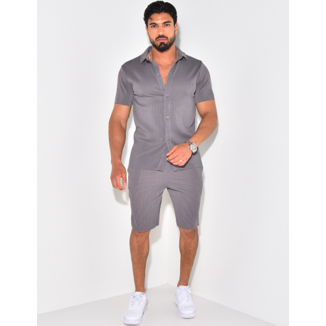 Ensemble short et chemise plissé