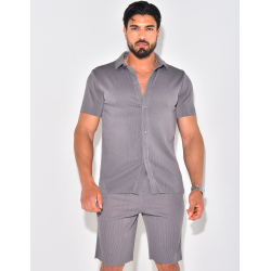 Ensemble short et chemise plissé