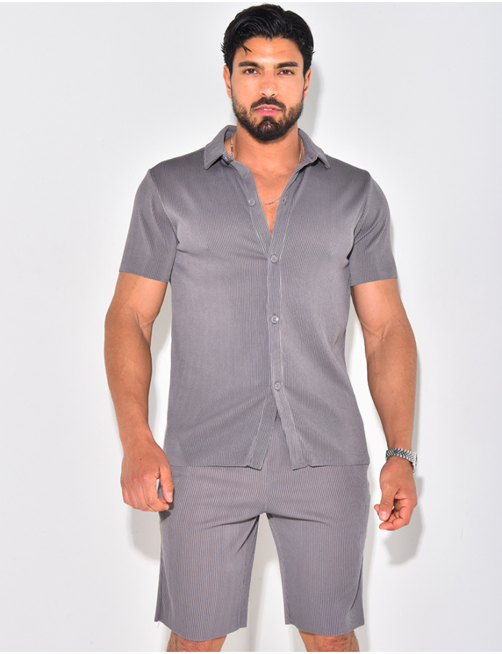 Ensemble short et chemise plissé