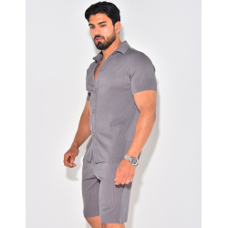 Ensemble short et chemise plissé